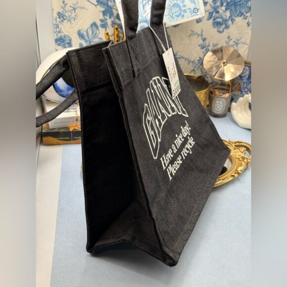 🆕 GANNI 🧿 NWT Large Easy Shopper, Black Denim - Picture 5 of 11